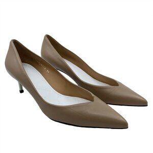 Maison Margiela Women's False Bottom Leather Heels Nude Pumps